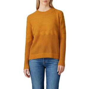 One Grey Day Textured Knit Sweater Mustard Yellow Size Small